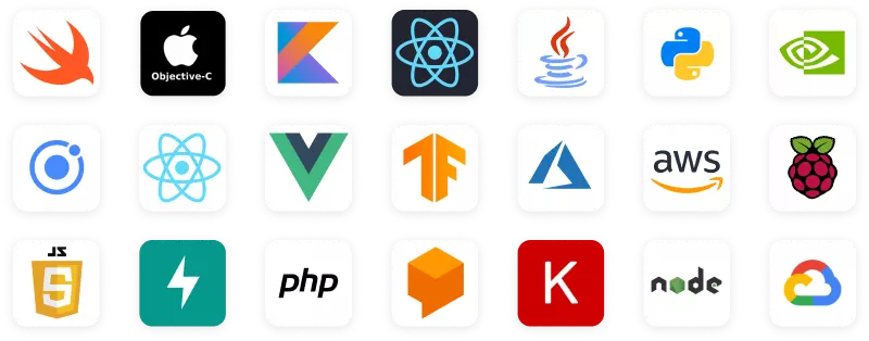 Tecnologies list icons